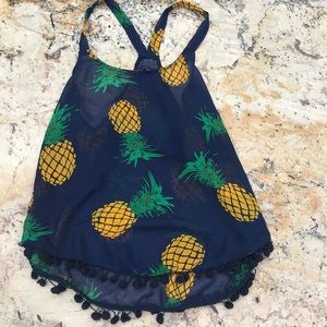 Pineapple shear tank top